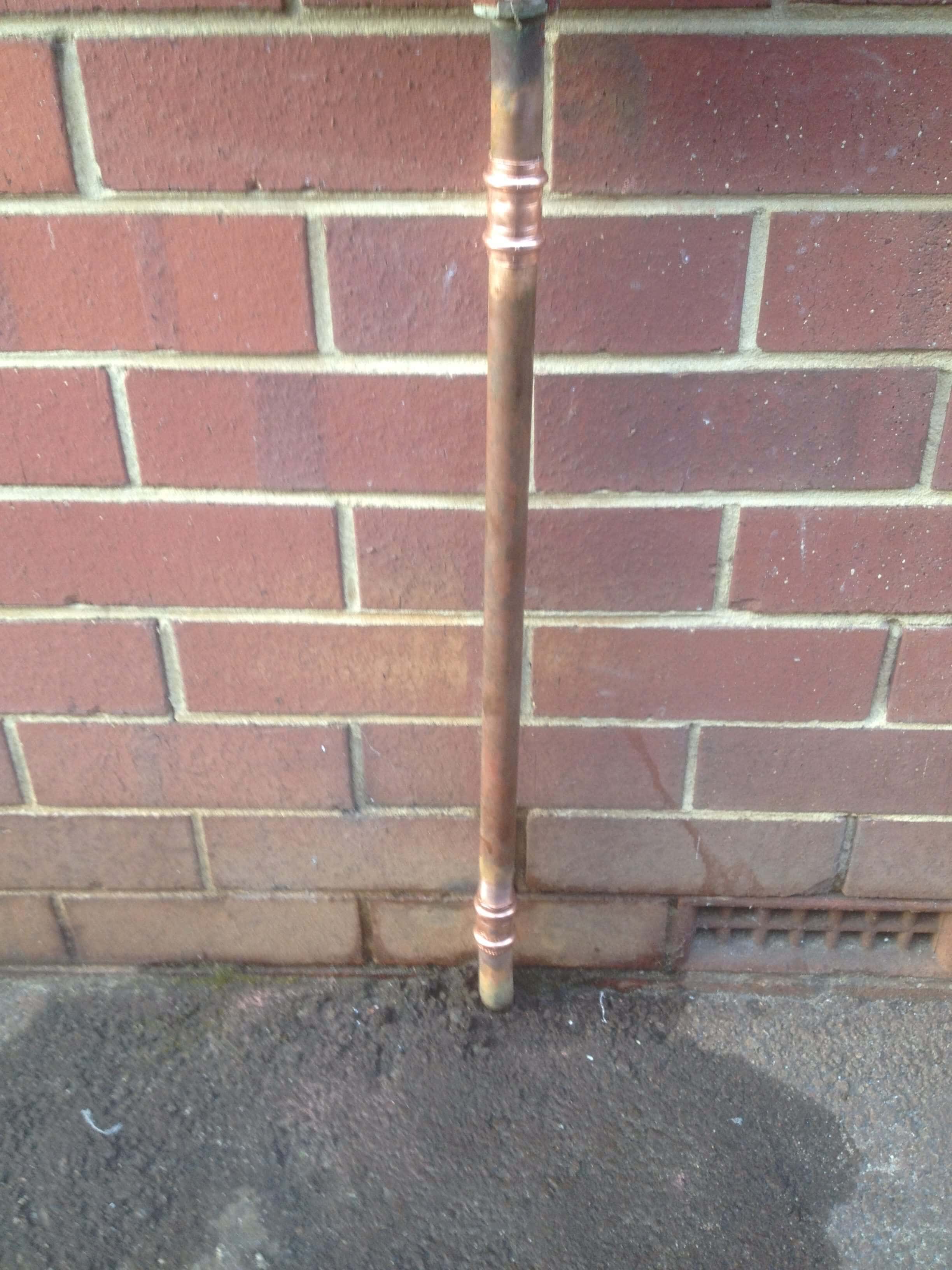 Everyday Plumbers Residential Hotwater Services - Repaired Copper Piping Outside